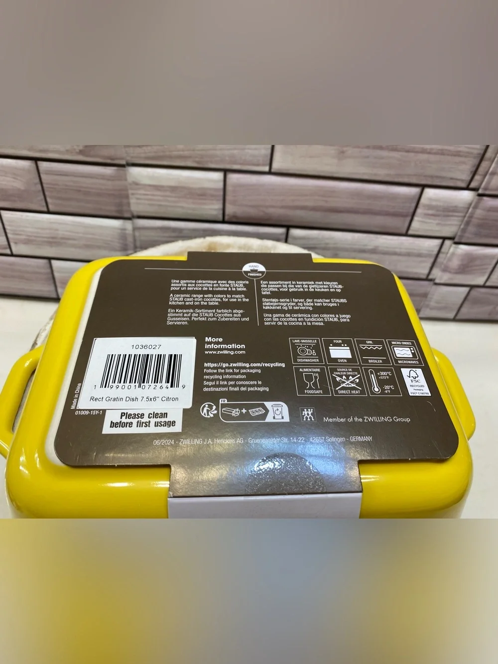 Staub ❤️Stoneware Baking Dish 1L  Citron NWT